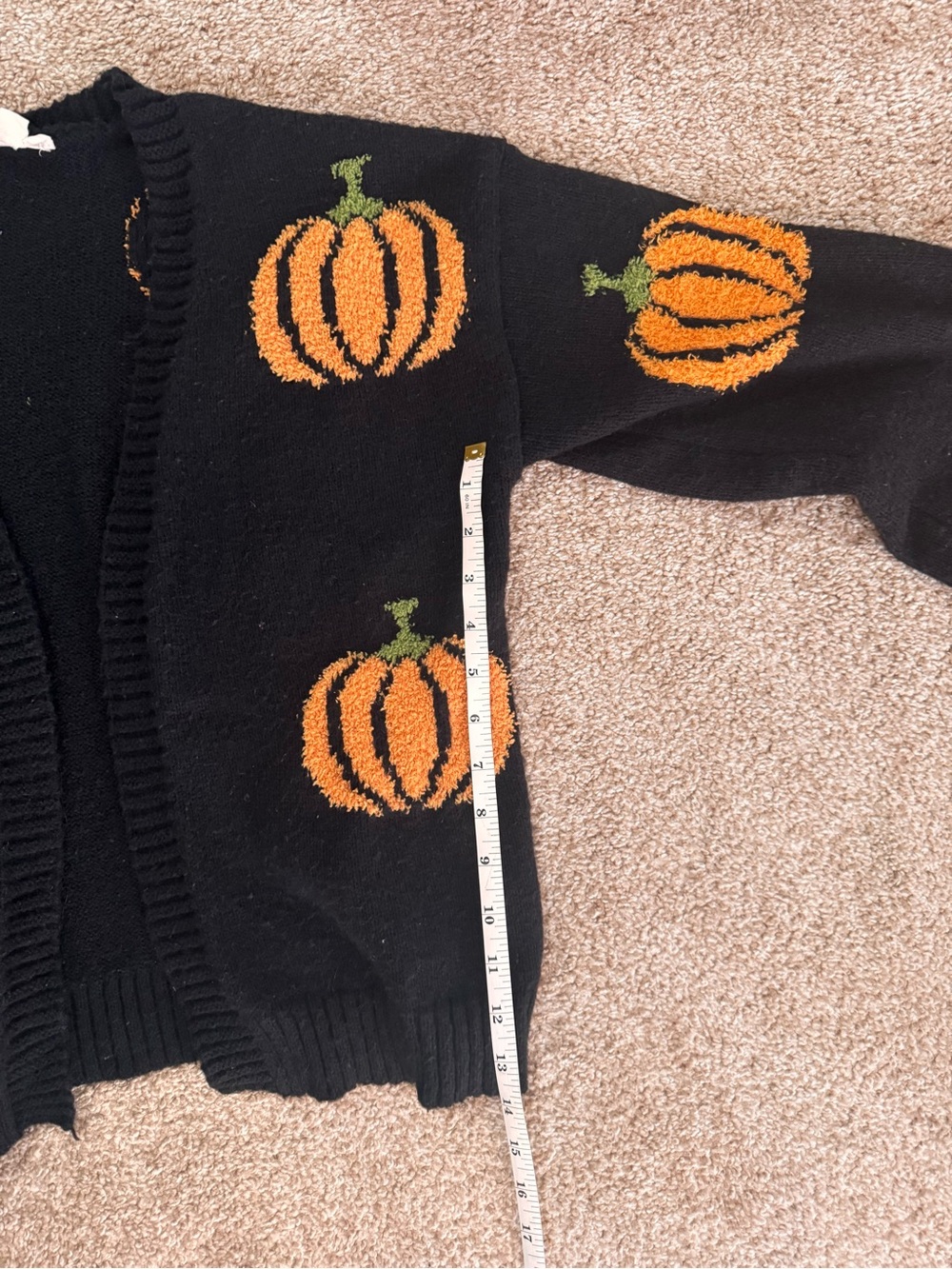 Black Pumpkin Knit Cardigan Sweater - Picture 9 of 9